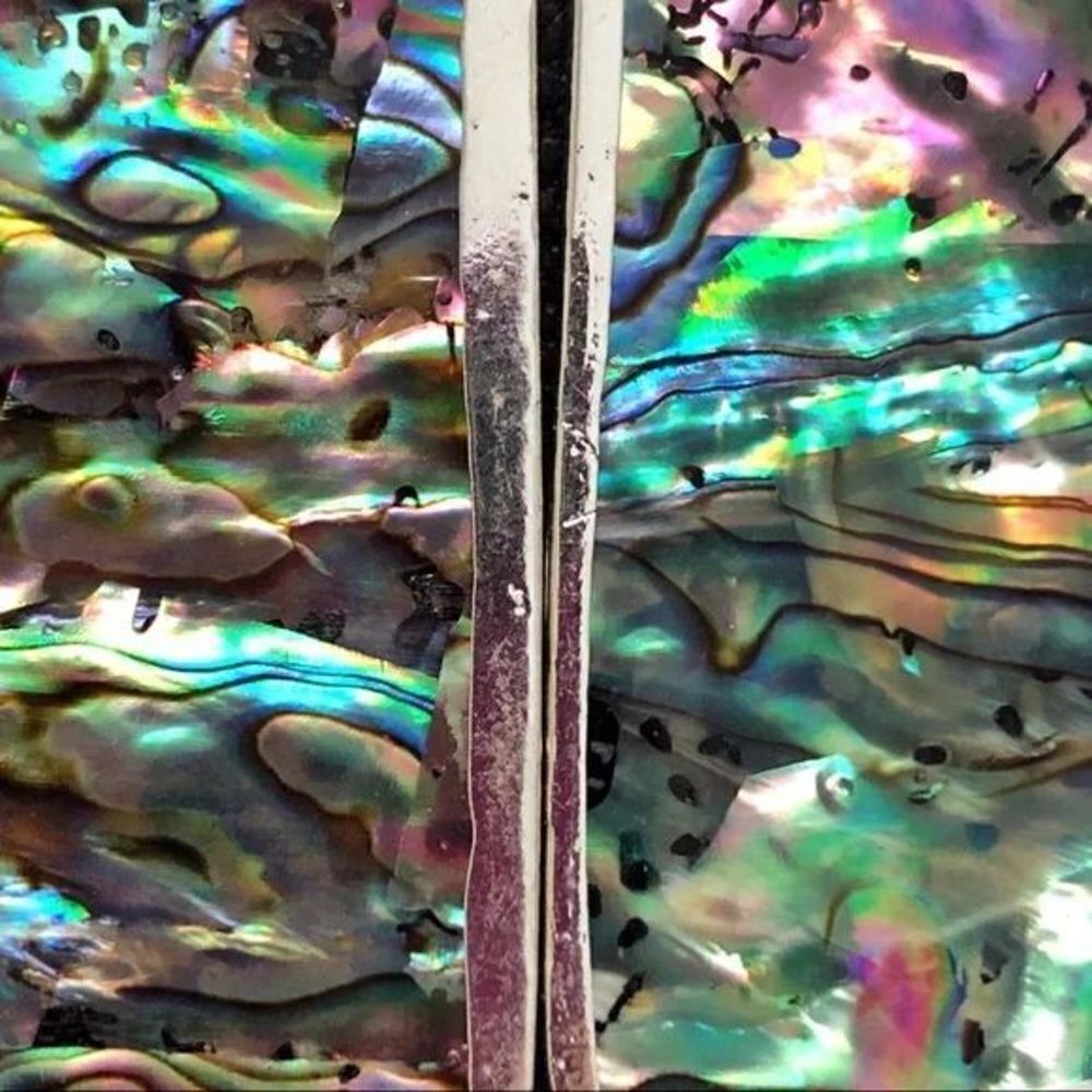 NWT Robert Lee Morris Absolutely Gorgeous Silver Tone Abalone Drop Long Earrings - Picture 11 of 16